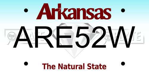 ARE52W Arkansas License Plate