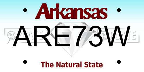 ARE73W Arkansas License Plate
