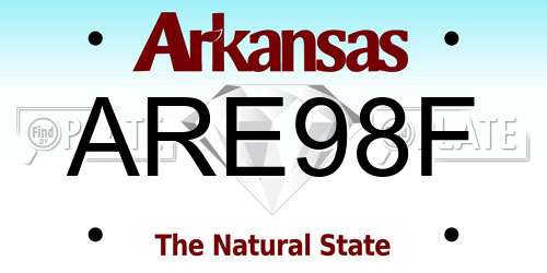 ARE98F Arkansas License Plate