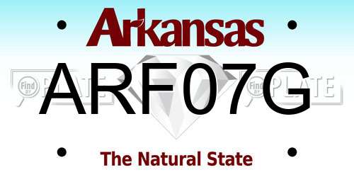 ARF07G Arkansas License Plate
