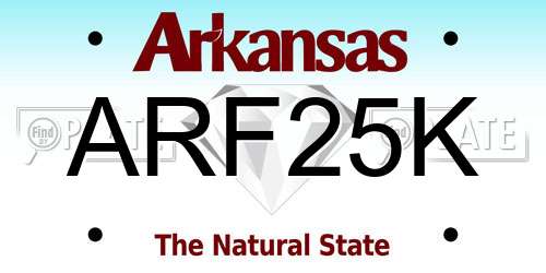 ARF25K Arkansas License Plate