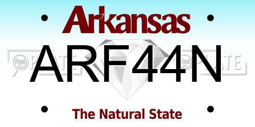 ARF44N Arkansas License Plate