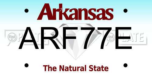 ARF77E Arkansas License Plate