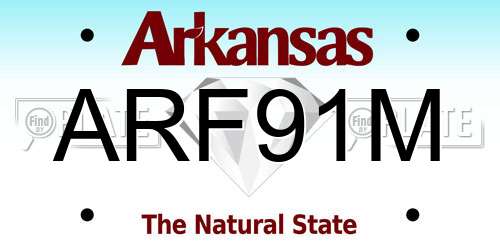 ARF91M Arkansas License Plate