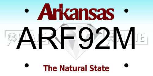 ARF92M Arkansas License Plate