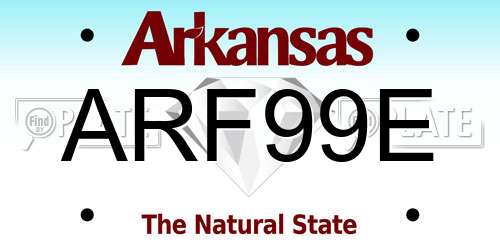 ARF99E Arkansas License Plate