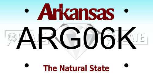 ARG06K Arkansas License Plate