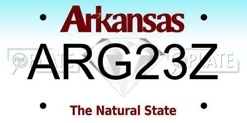 ARG23Z Arkansas License Plate