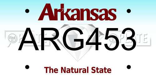 ARG453 Arkansas License Plate