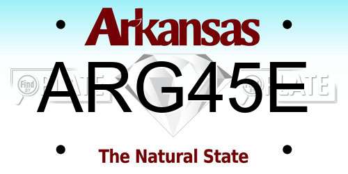 ARG45E Arkansas License Plate
