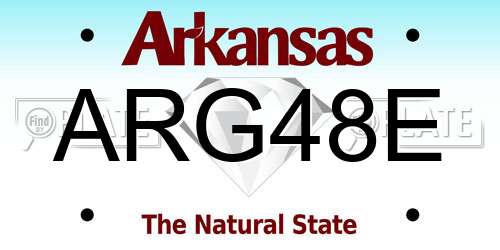 ARG48E Arkansas License Plate