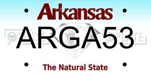 ARGA53 Arkansas License Plate