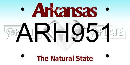 ARH951 Arkansas License Plate
