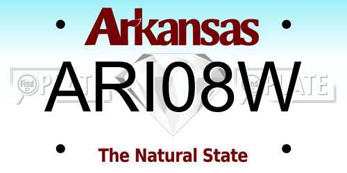 ARI08W Arkansas License Plate