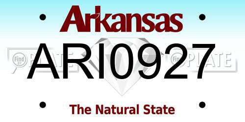 ARI0927 Arkansas License Plate
