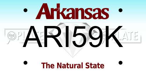 ARI59K Arkansas License Plate