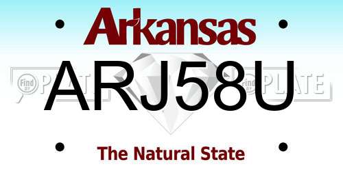 ARJ58U Arkansas License Plate