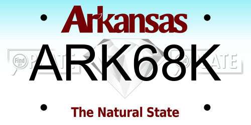 ARK68K Arkansas License Plate