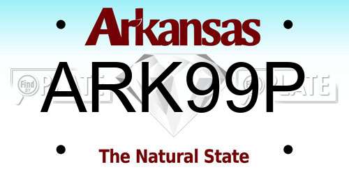 ARK99P Arkansas License Plate