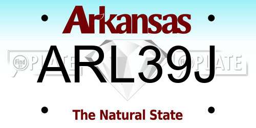 ARL39J Arkansas License Plate