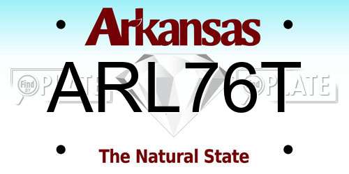 ARL76T Arkansas License Plate