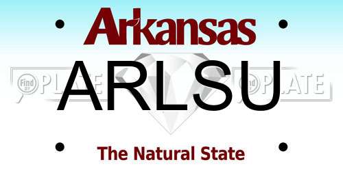 ARLSU Arkansas License Plate