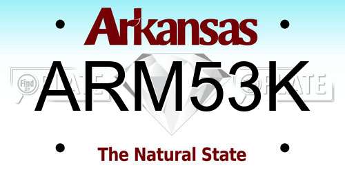 ARM53K Arkansas License Plate
