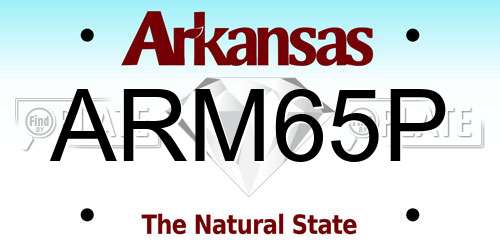 ARM65P Arkansas License Plate