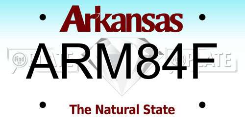 ARM84F Arkansas License Plate