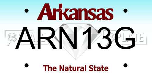 ARN13G Arkansas License Plate