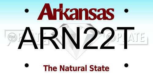 ARN22T Arkansas License Plate