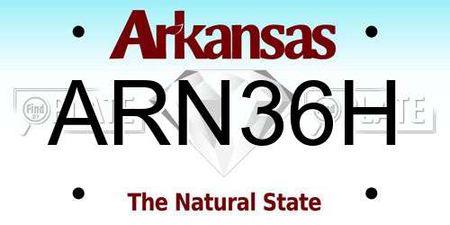 ARN36H Arkansas License Plate