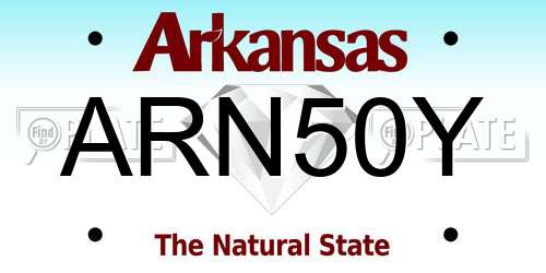 ARN50Y Arkansas License Plate