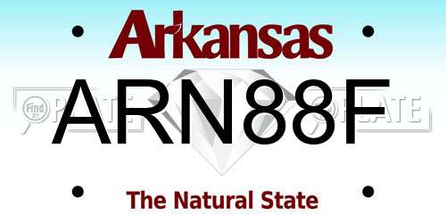 ARN88F Arkansas License Plate