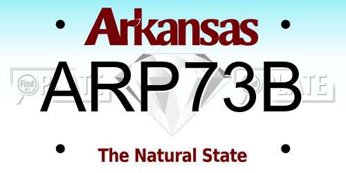 ARP73B Arkansas License Plate