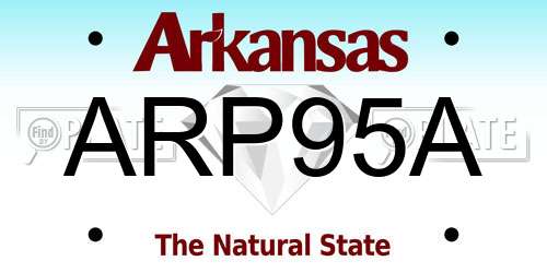 ARP95A Arkansas License Plate