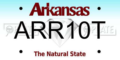 ARR10T Arkansas License Plate