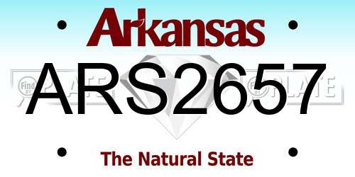 ARS2657 Arkansas License Plate