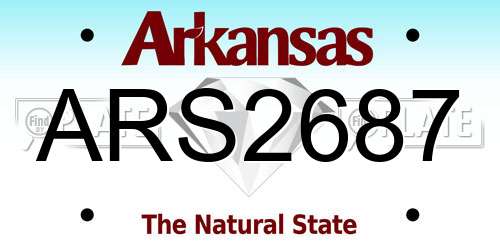 ARS2687 Arkansas License Plate