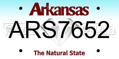 ARS7652 Arkansas License Plate