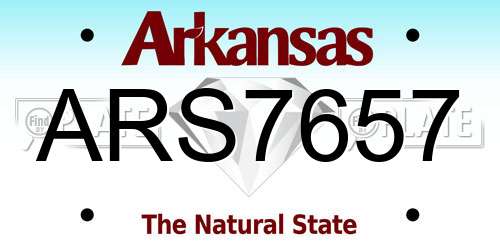 ARS7657 Arkansas License Plate