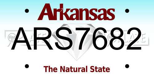 ARS7682 Arkansas License Plate