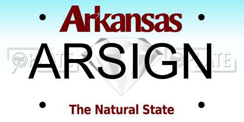 ARSIGN Arkansas License Plate