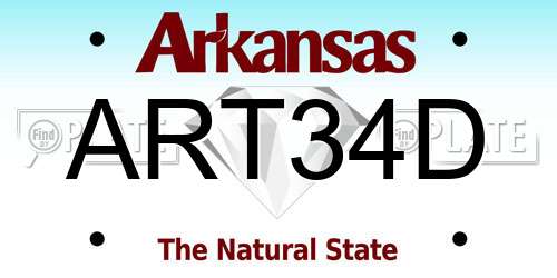 ART34D Arkansas License Plate