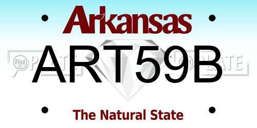 ART59B Arkansas License Plate
