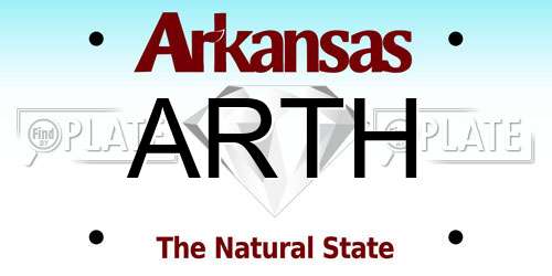 ARTH Arkansas License Plate