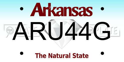 ARU44G Arkansas License Plate