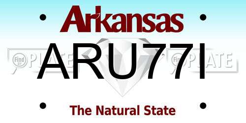 ARU77I Arkansas License Plate