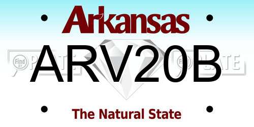 ARV20B Arkansas License Plate