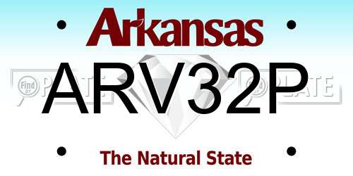 ARV32P Arkansas License Plate